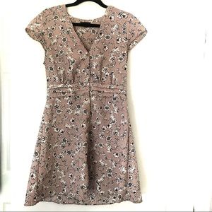 TOPSHOP FLORAL BUTTON DRESS